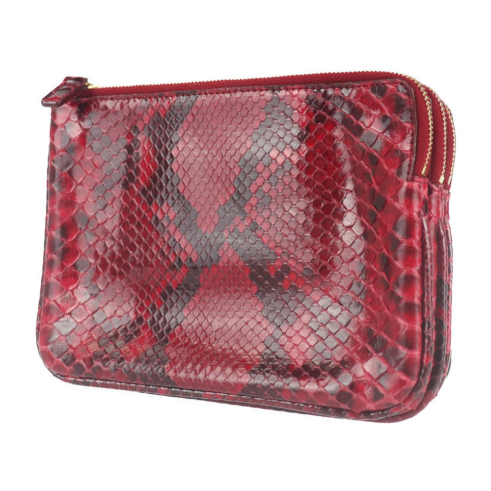 Celine Trio Python Clutch Bag Red - image 2
